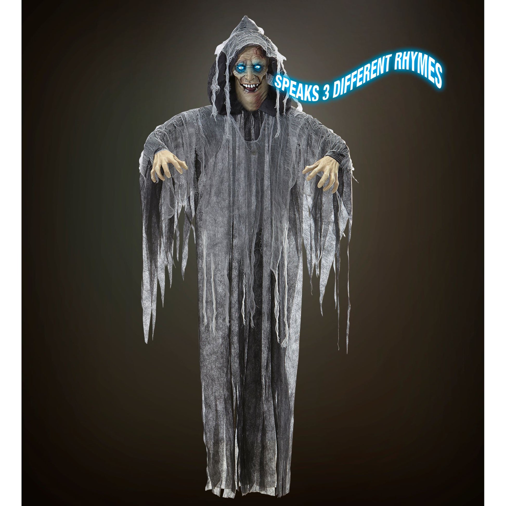 "SPRECHENDER ZOMBIE MIT BEWEGLICHEM KINN UND LIGHT-UP AUGEN" 160 cm - 3 verschiedene Sätze - Sensor aktivierend – Ansicht 4