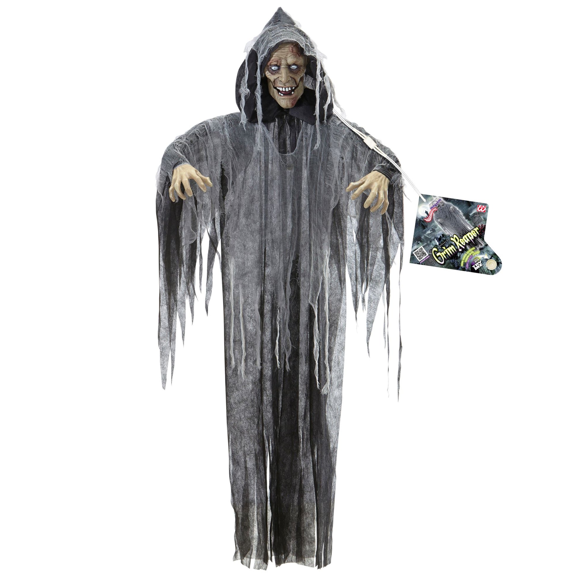 "SPRECHENDER ZOMBIE MIT BEWEGLICHEM KINN UND LIGHT-UP AUGEN" 160 cm - 3 verschiedene Sätze - Sensor aktivierend – Ansicht 5