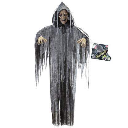 "SPRECHENDER ZOMBIE MIT BEWEGLICHEM KINN UND LIGHT-UP AUGEN" 160 cm - 3 verschiedene Sätze - Sensor aktivierend – Ansicht 5