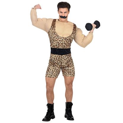 "STARKER MANN" (Overall mit Muskelshirt und Gürtel, Schnurrbart) – Ansicht 3