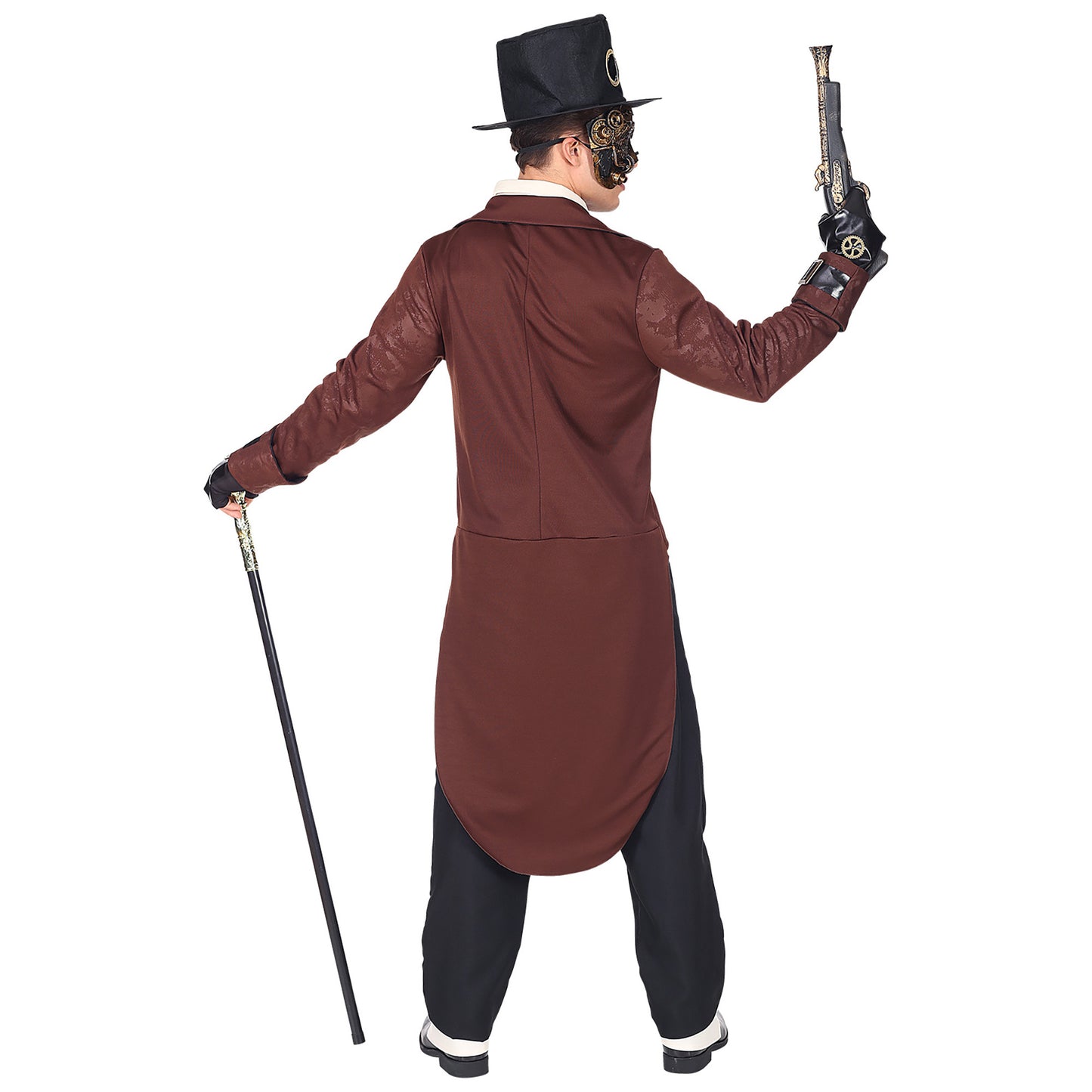 "STEAMPUNK" (Frack mit Hemd und Weste, Hose, Ascot, fingerlose Handschuhe, Zylinder) – Ansicht 3
