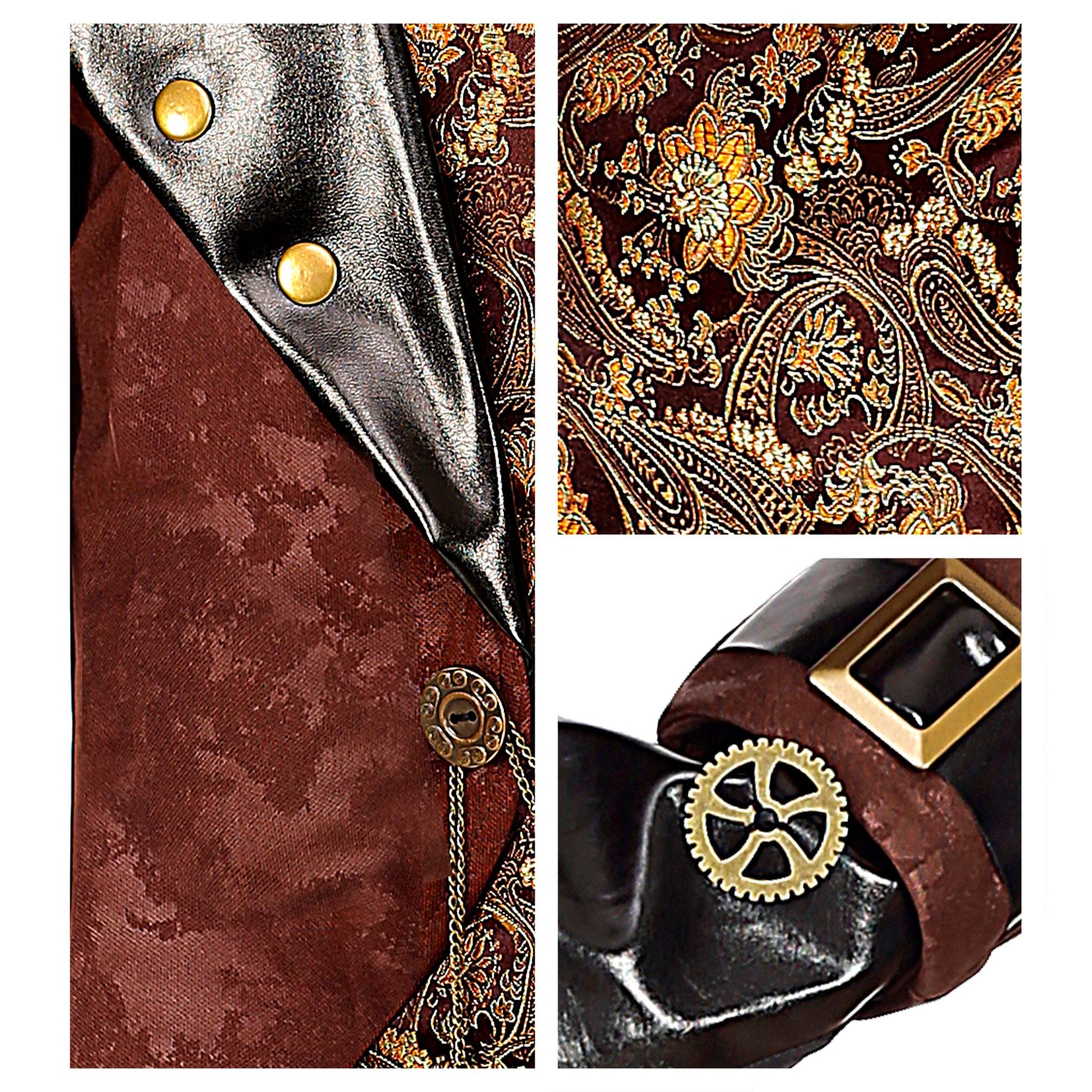"STEAMPUNK" (Frack mit Hemd und Weste, Hose, Ascot, fingerlose Handschuhe, Zylinder) – Ansicht 4