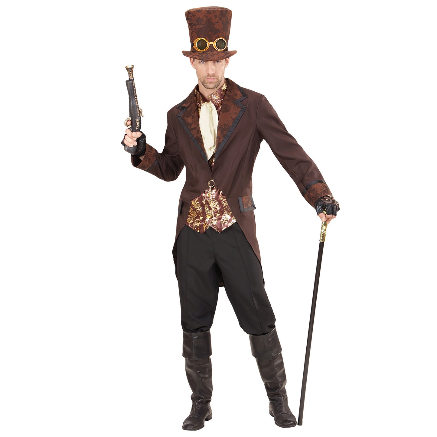 "STEAMPUNK" (Frack mit Weste, Jabot, Hut) – Detailansicht