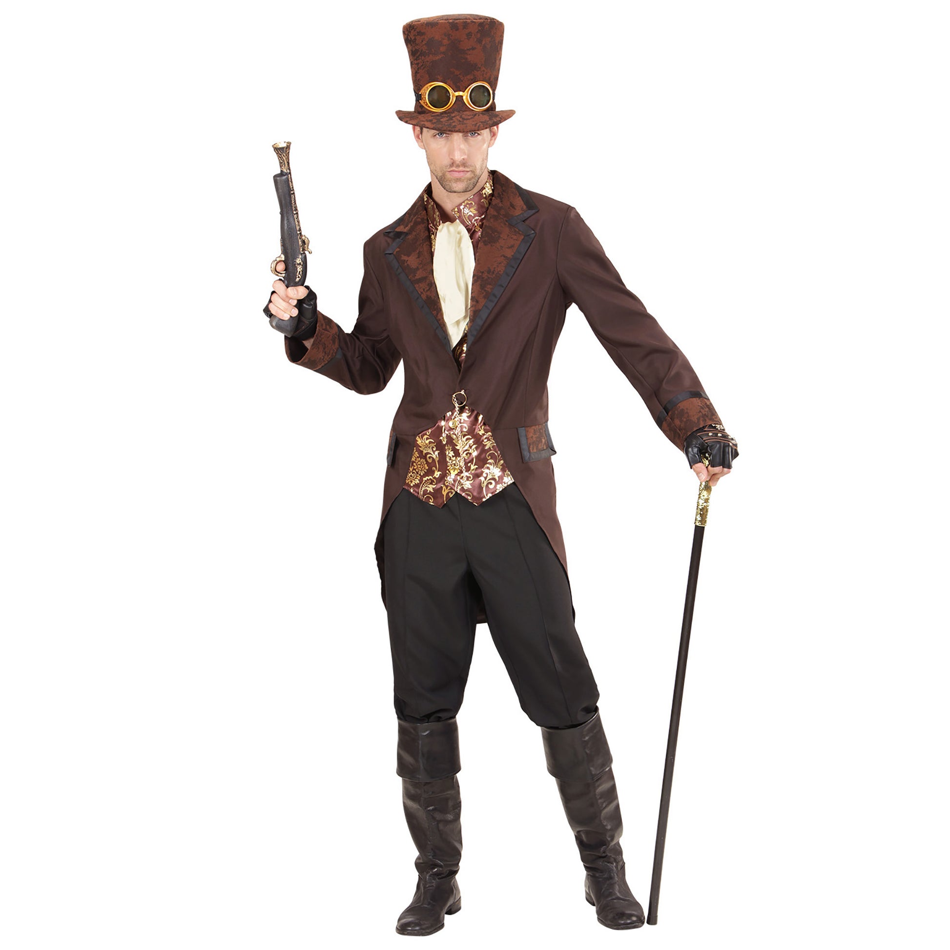 "STEAMPUNK" (Frack mit Weste, Jabot, Hut) – Detailansicht