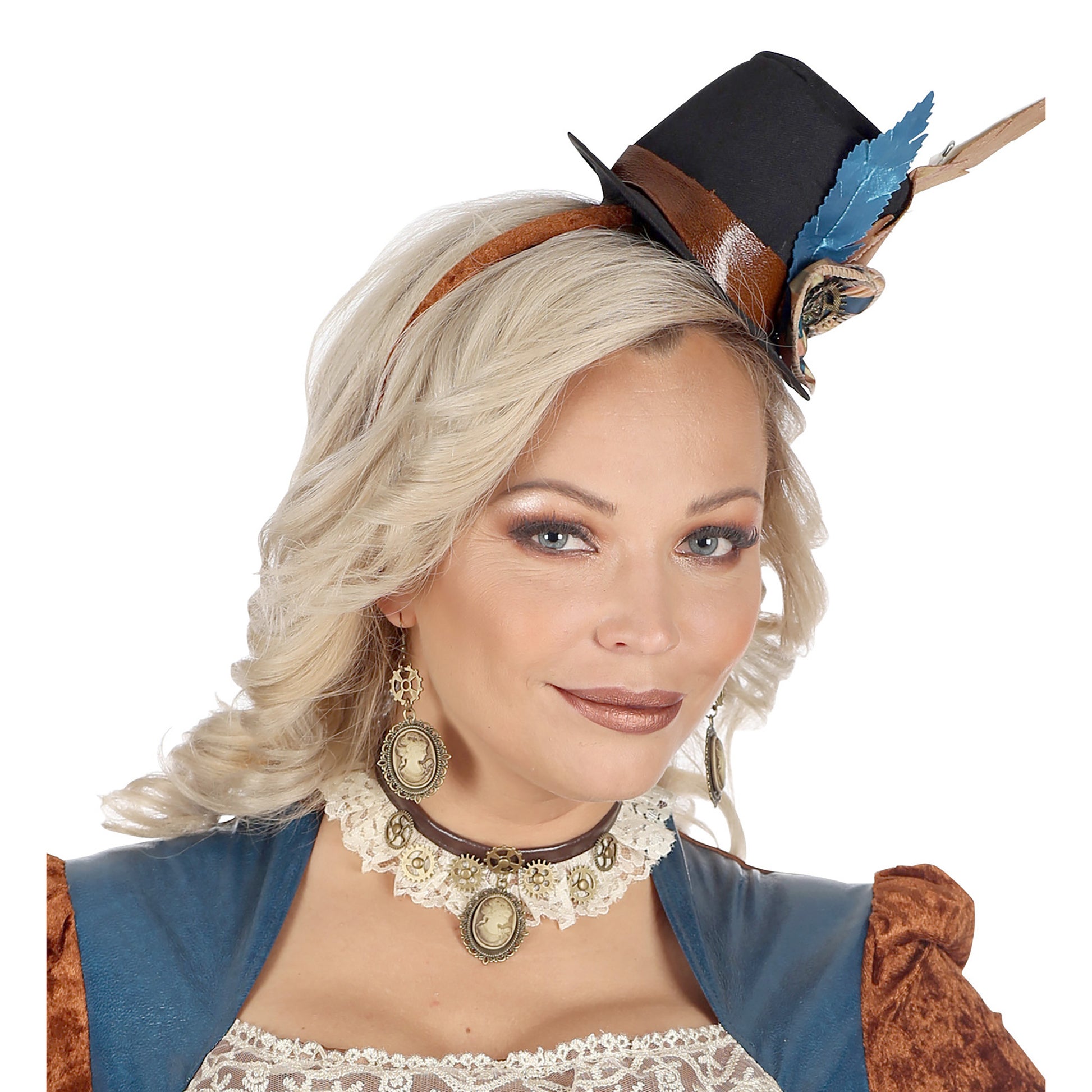 "STEAMPUNK HALSBAND AUS SPITZE & KAMEE-RELIEF OHRRINGE" – Ansicht 5