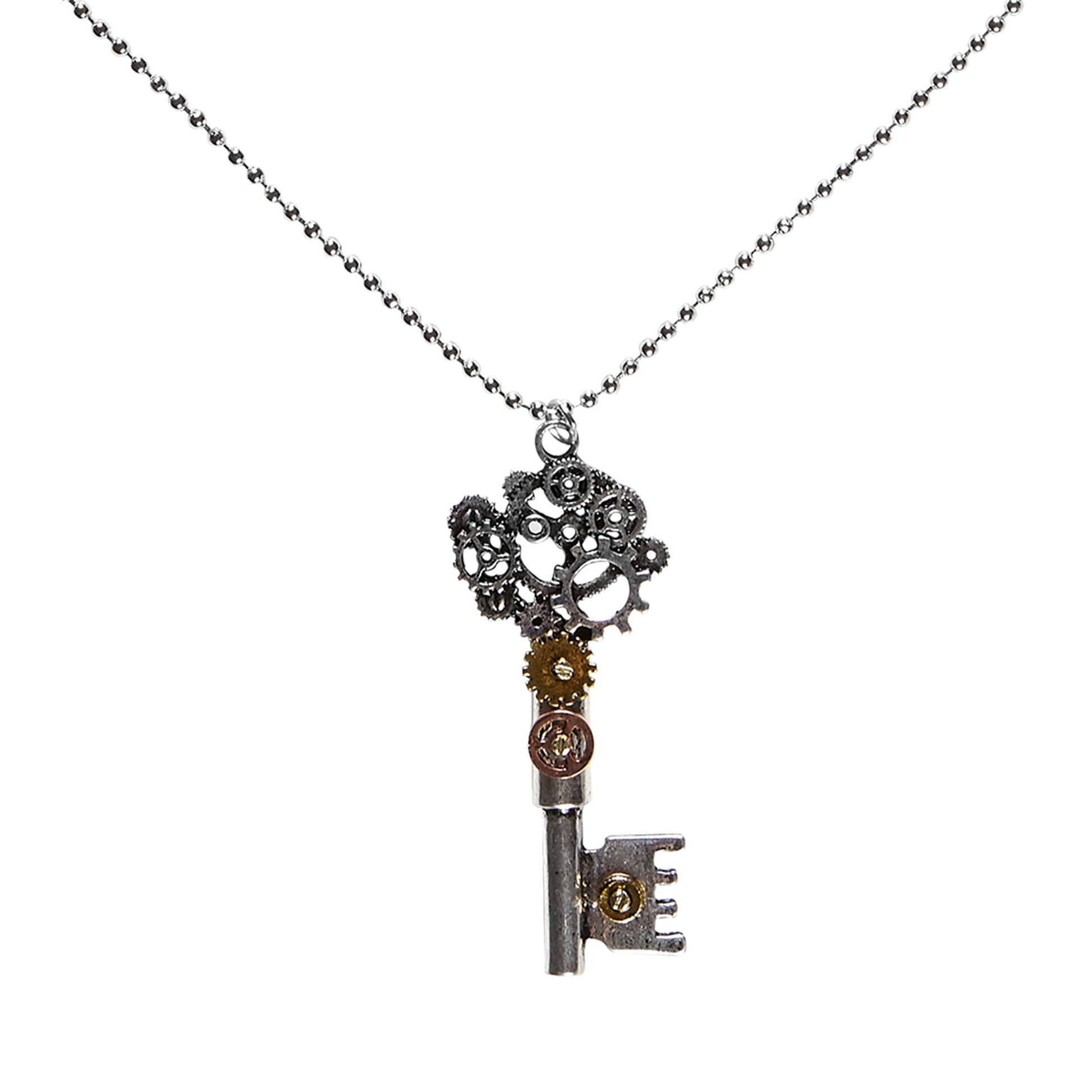 "STEAMPUNK KETTE MIT SCHLÜSSEL" – Vorderansicht