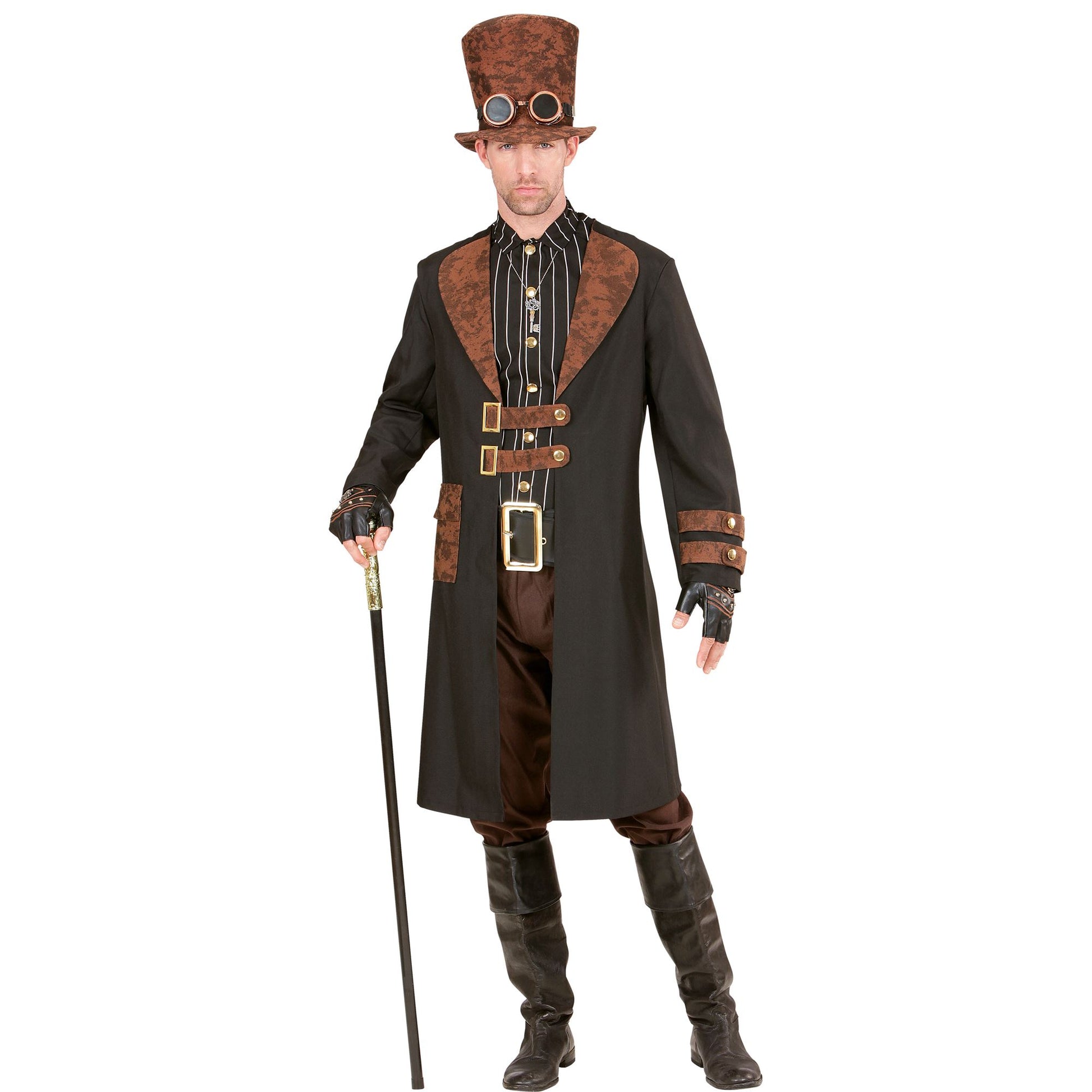 "STEAMPUNK" (Mantel mit Hemd, Hut) – Detailansicht