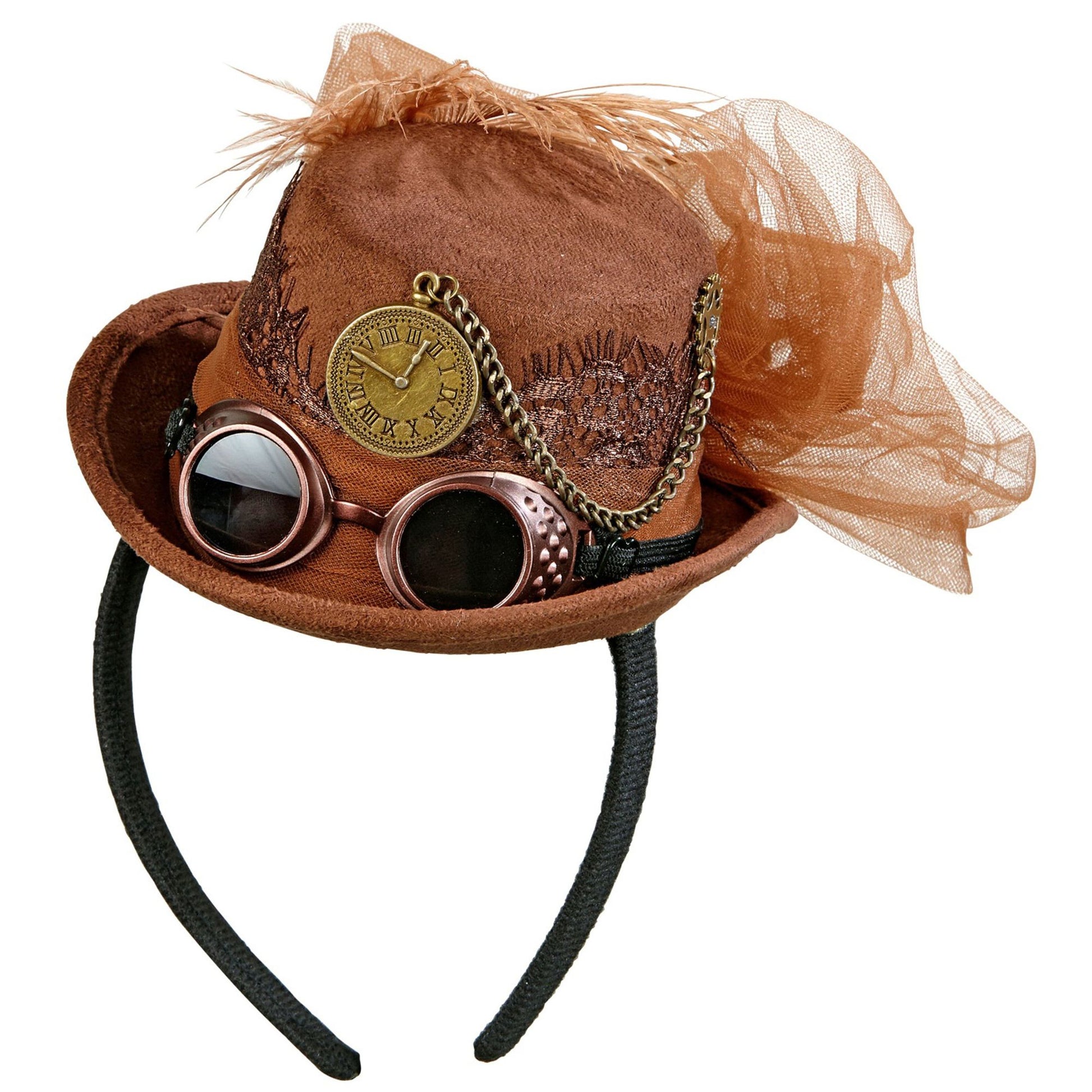 "STEAMPUNK MINIZYLINDER" in Wildlederoptik – Vorderansicht
