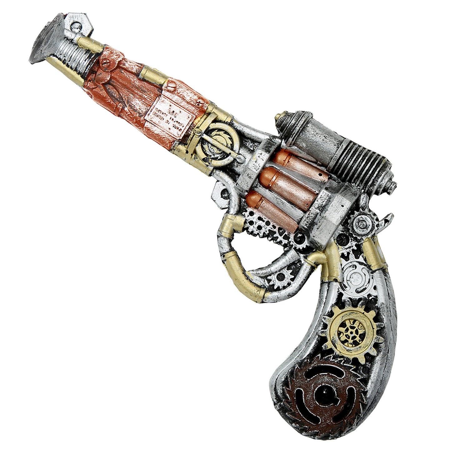 "STEAMPUNK REVOLVER AUS SCHAUMLATEX" 32 cm – Vorderansicht