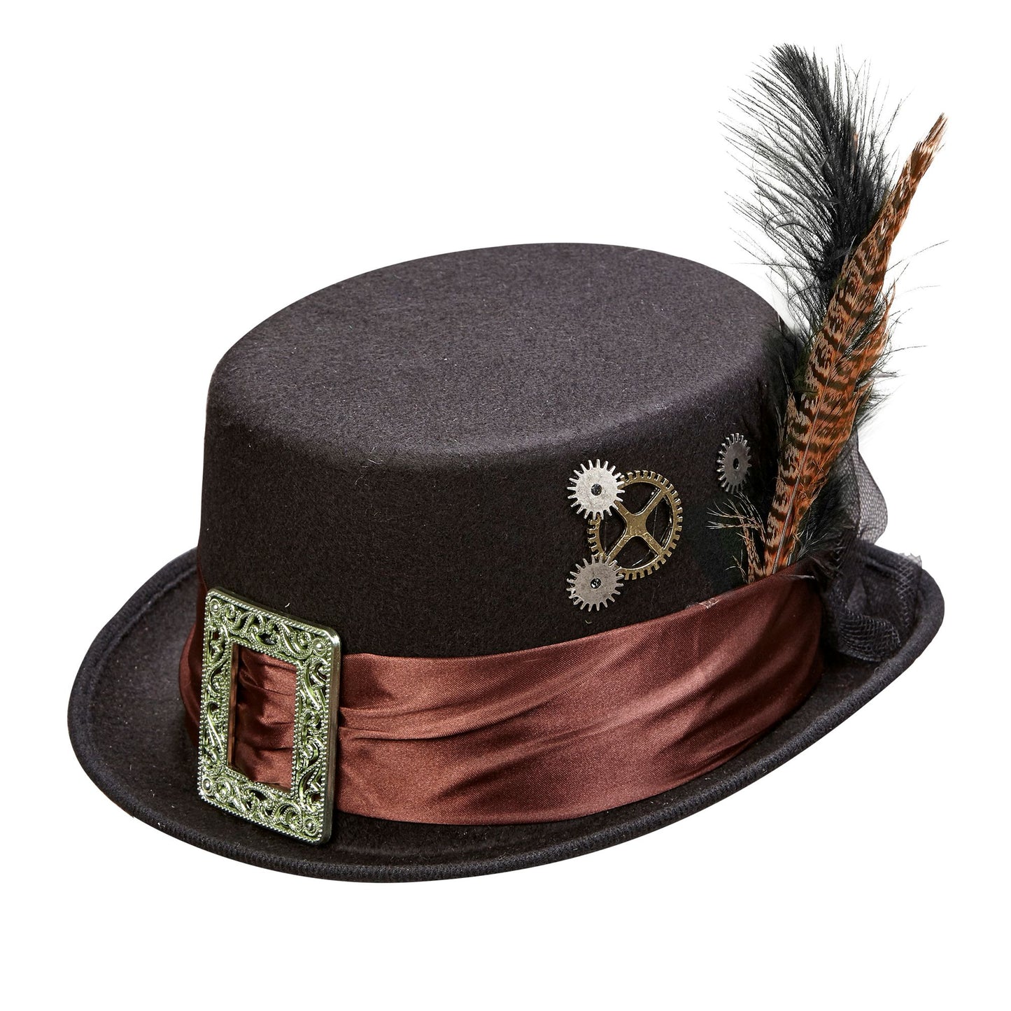 "STEAMPUNK ZYLINDER AUS FILZ" 12 cm – Vorderansicht