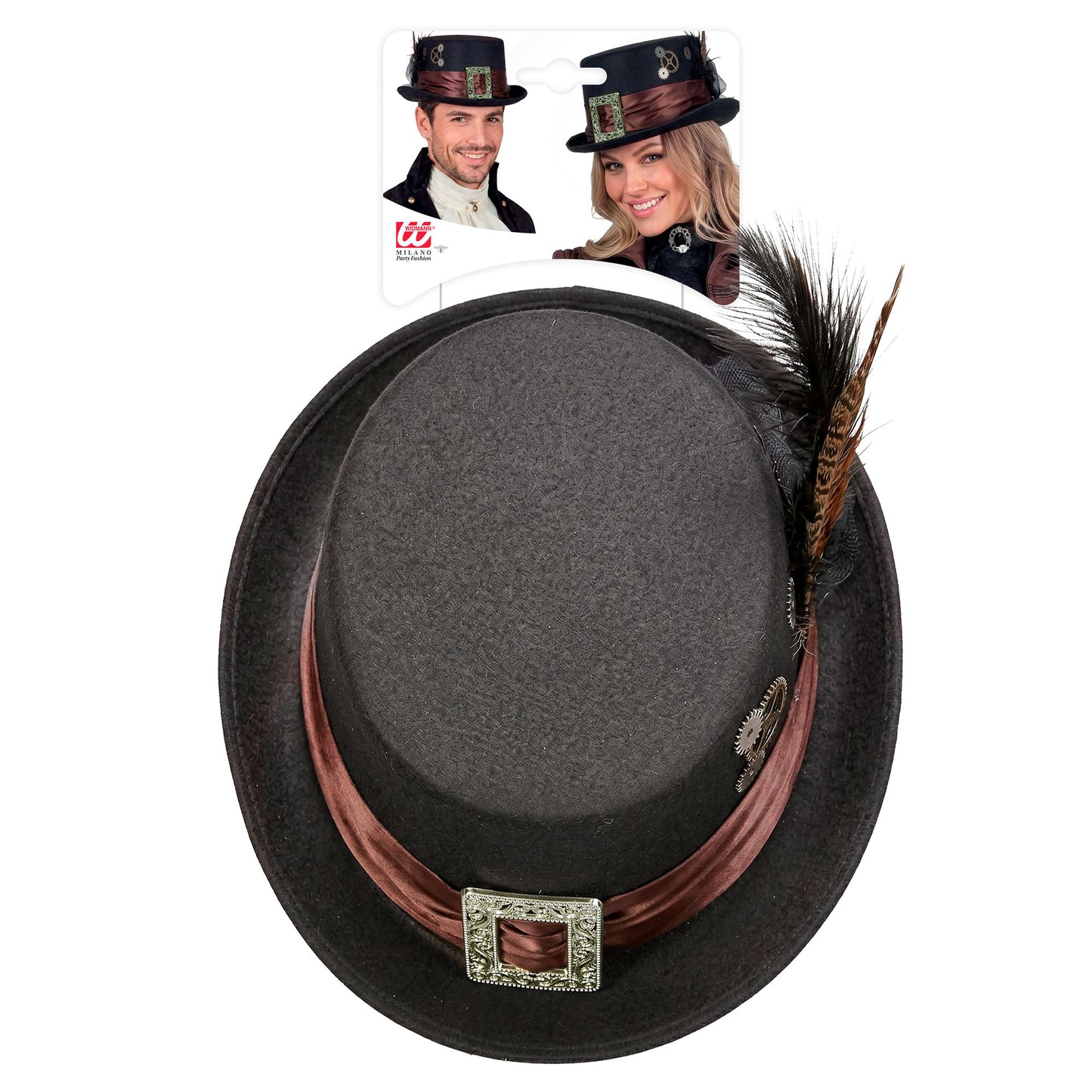 "STEAMPUNK ZYLINDER AUS FILZ" 12 cm – Detailansicht