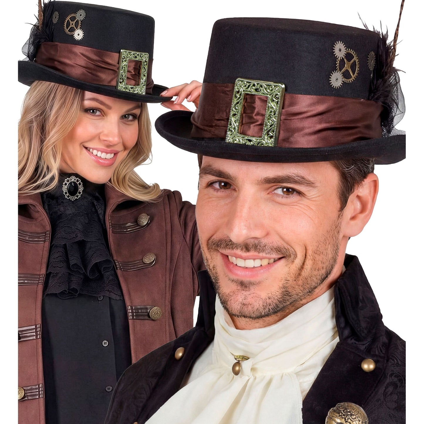 "STEAMPUNK ZYLINDER AUS FILZ" 12 cm – Ansicht 3