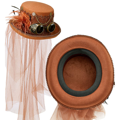"STEAMPUNK ZYLINDER AUS FILZ" 14 cm – Ansicht 3