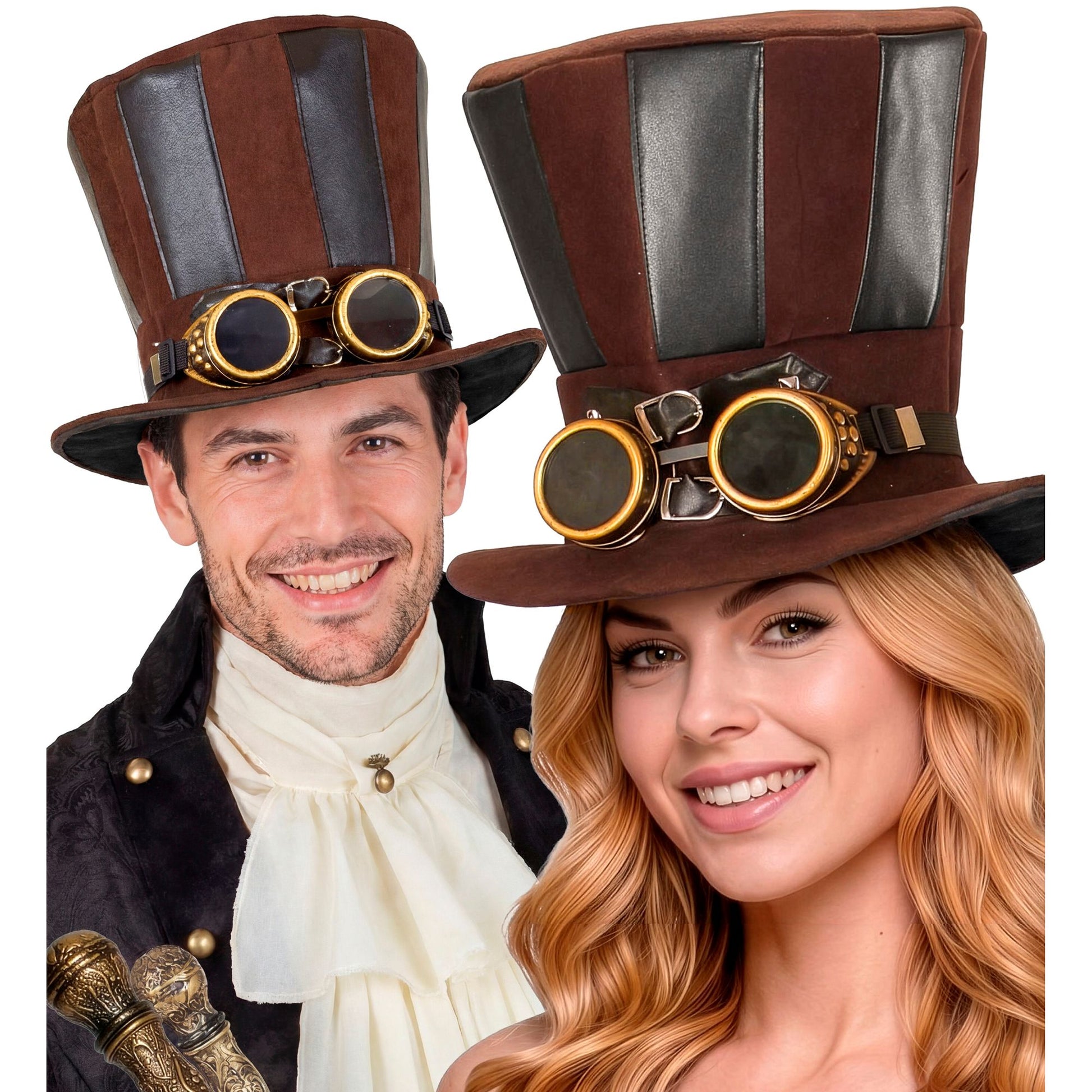"STEAMPUNK ZYLINDER MIT BRILLE" 21 cm – Ansicht 3