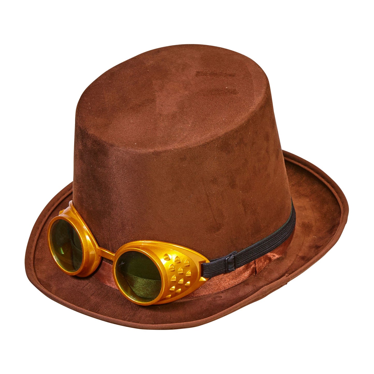 "STEAMPUNK ZYLINDER MIT BRILLE WOLLFILZOPTIK" 15 cm – Vorderansicht