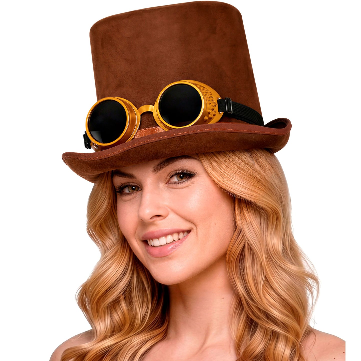 "STEAMPUNK ZYLINDER MIT BRILLE WOLLFILZOPTIK" 15 cm – Ansicht 5