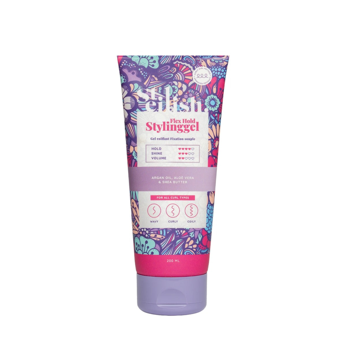 Steilish, Flex Hold, Haarstyling-Gel, Curl Definition & Frizz Control, Mittlerer Halt, 200 ml