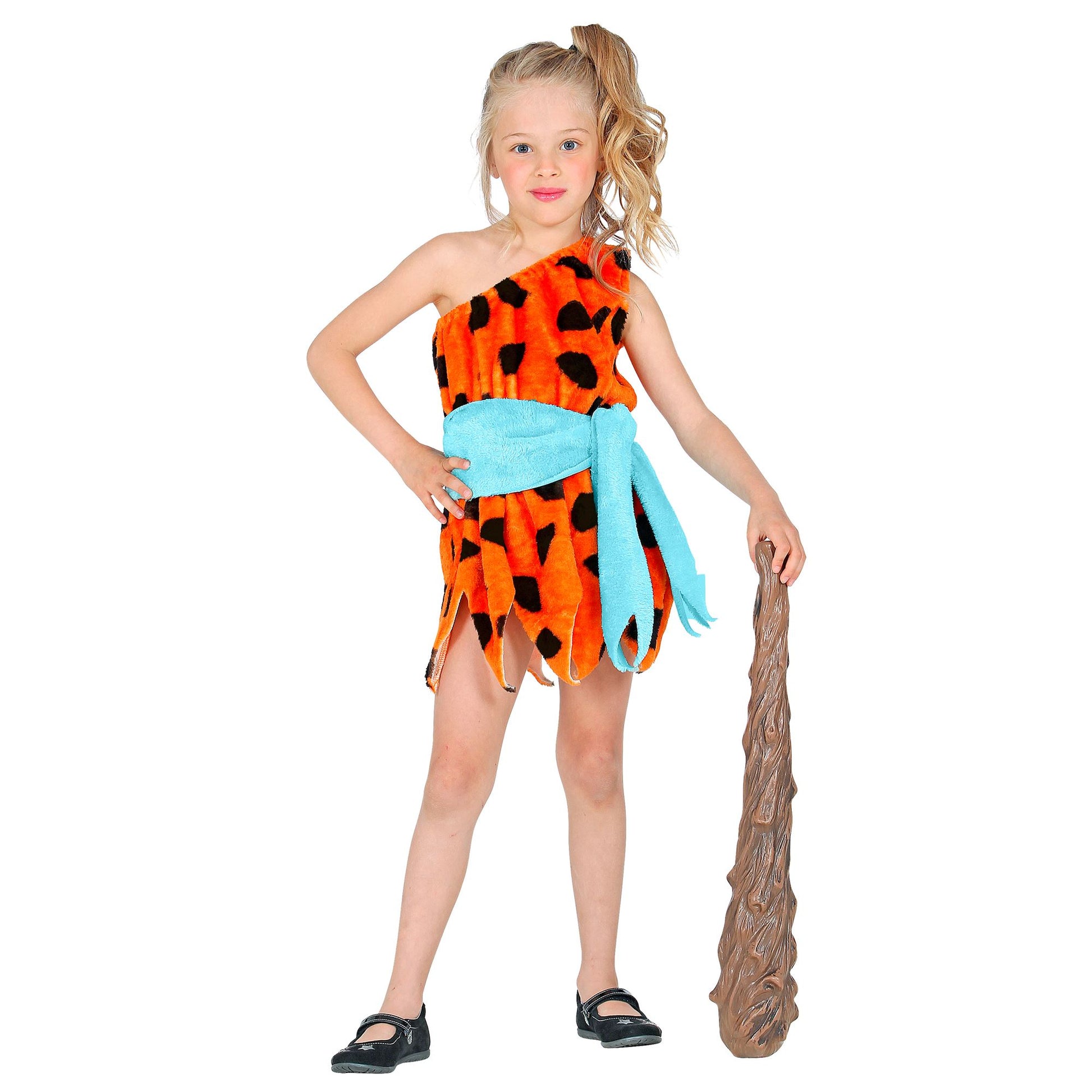 "STEINZEITMÄDCHEN" (Kleid, Gürtel) – Detailansicht