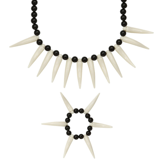 "STEINZEITMENSCHENSET" (Kette, Armband) – Vorderansicht