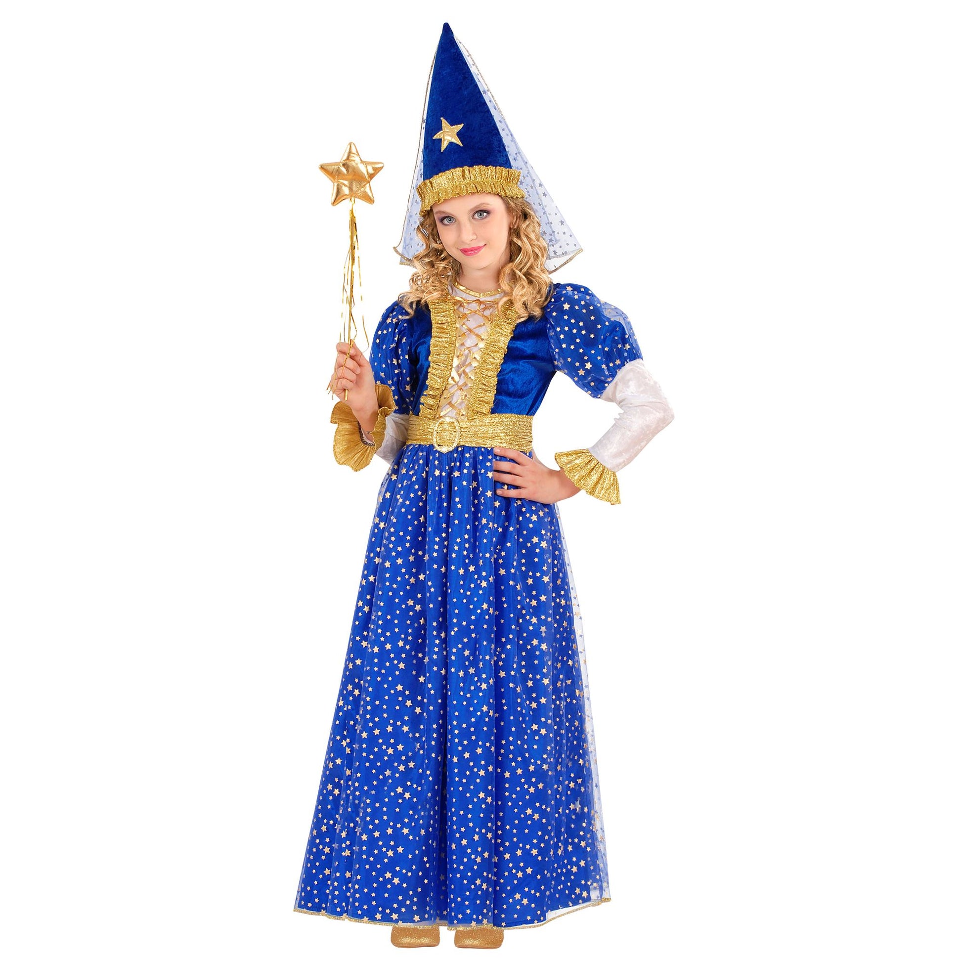 "STERNENFEE" (Kleid, Gürtel, Hut mit Schleier) – Vorderansicht