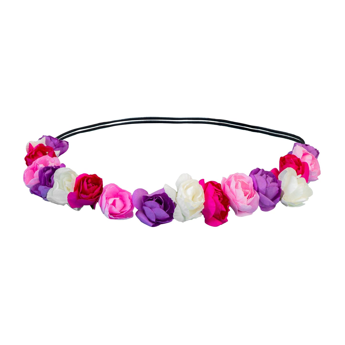 "STIRNBAND / HAARBAND MIT BUNTEN BLUMEN" – Vorderansicht