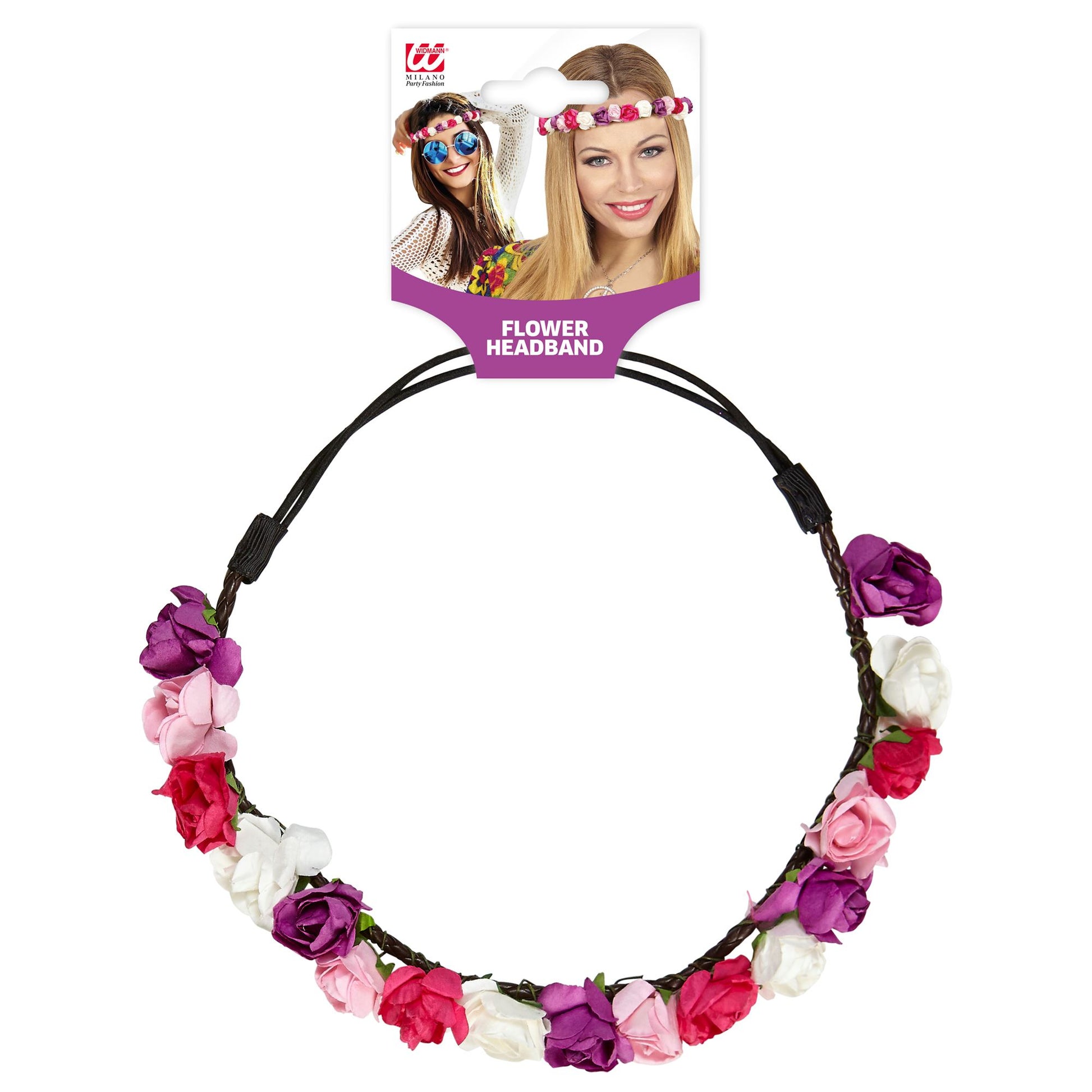 "STIRNBAND / HAARBAND MIT BUNTEN BLUMEN" – Detailansicht