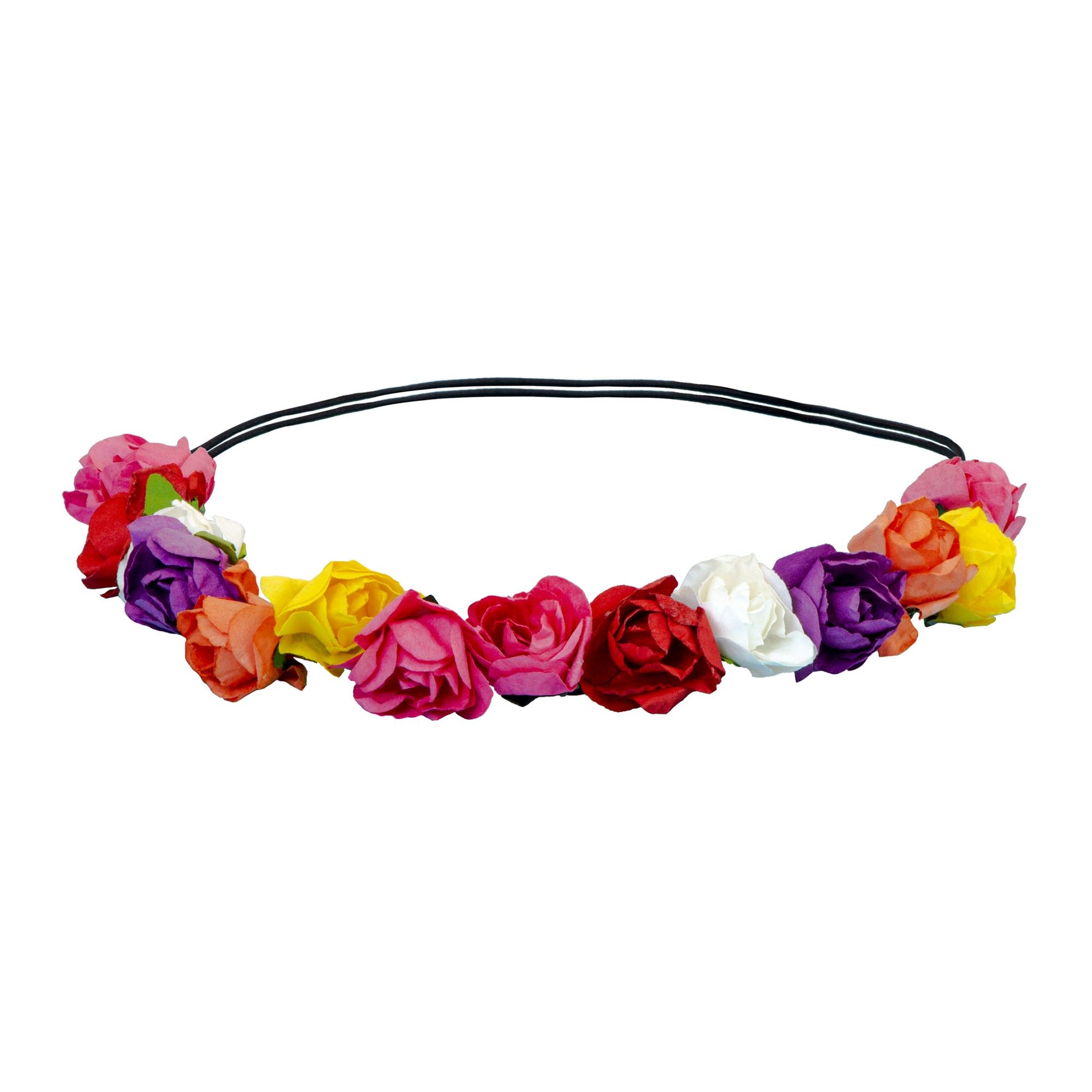 "STIRNBAND / HAARBAND MIT BUNTEN BLUMEN" – Vorderansicht