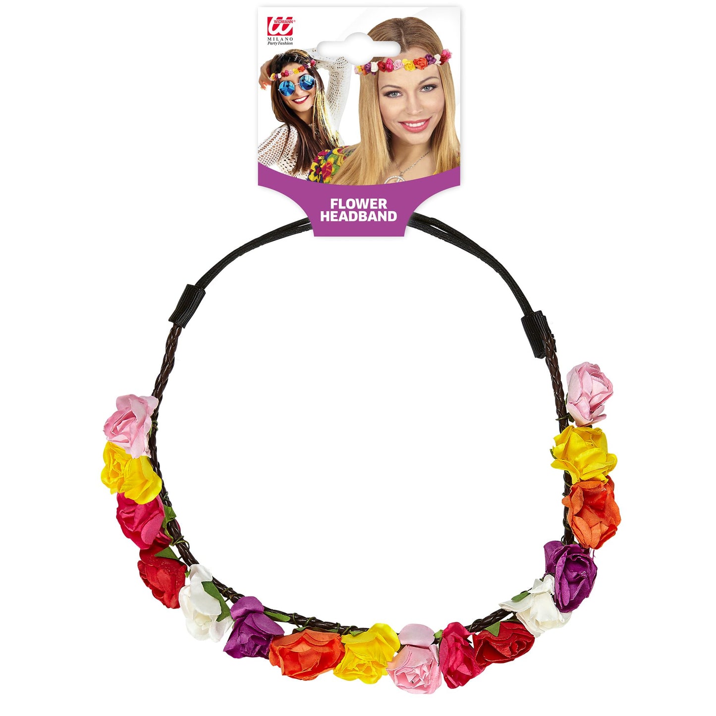 "STIRNBAND / HAARBAND MIT BUNTEN BLUMEN" – Detailansicht