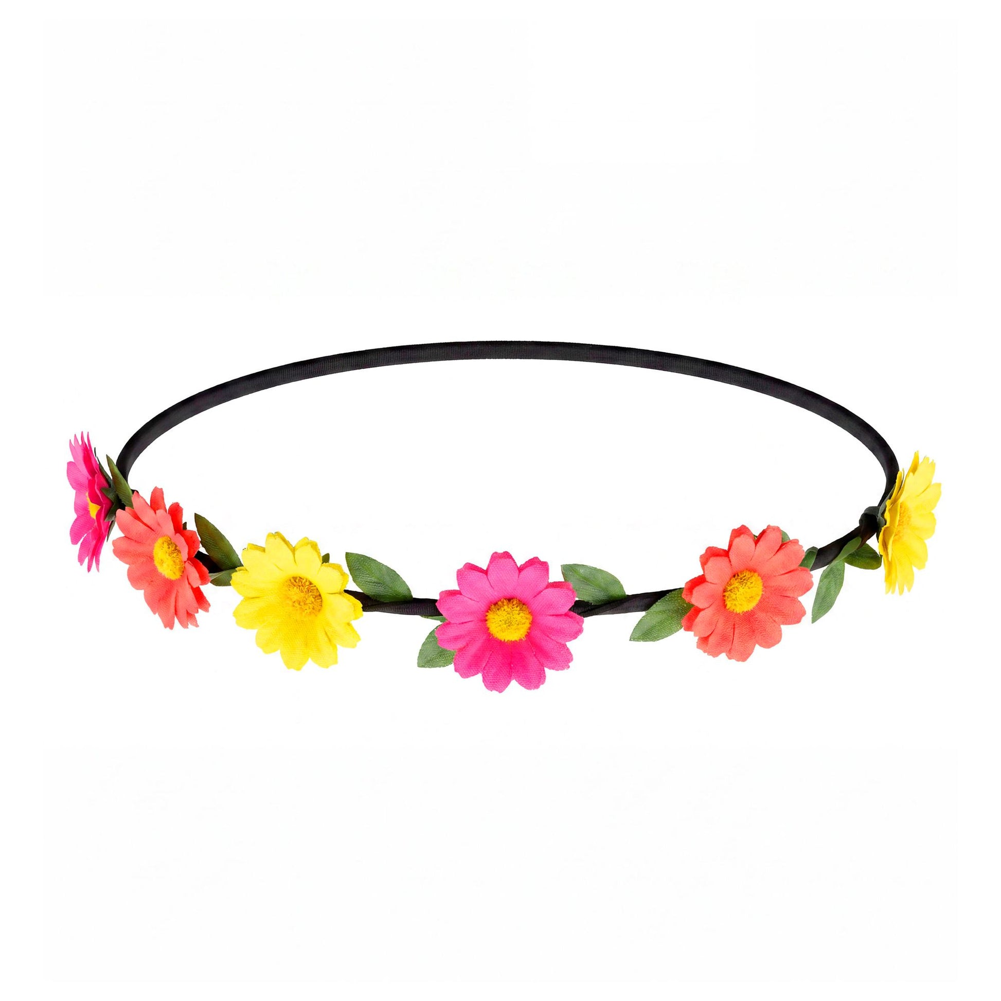 "STIRNBAND / HAARBAND MIT BUNTEN BLUMEN" – Vorderansicht
