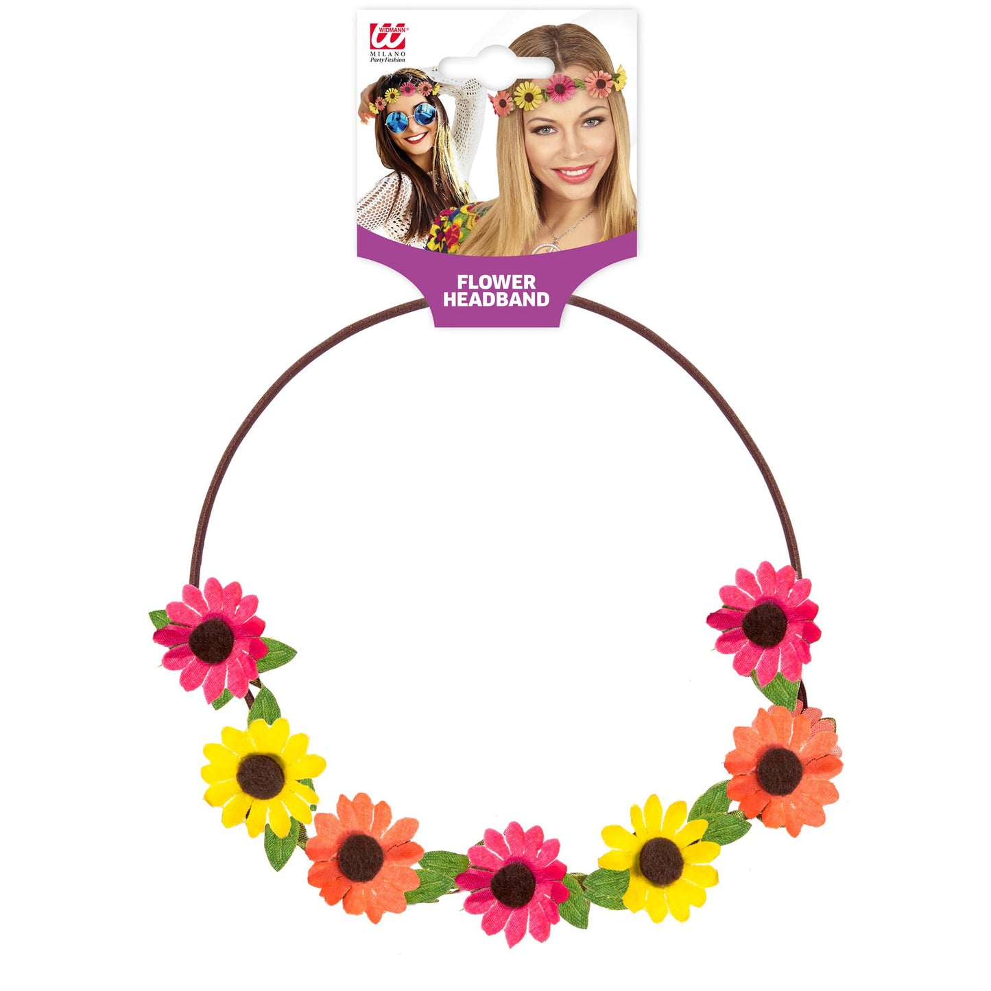 "STIRNBAND / HAARBAND MIT BUNTEN BLUMEN" – Detailansicht