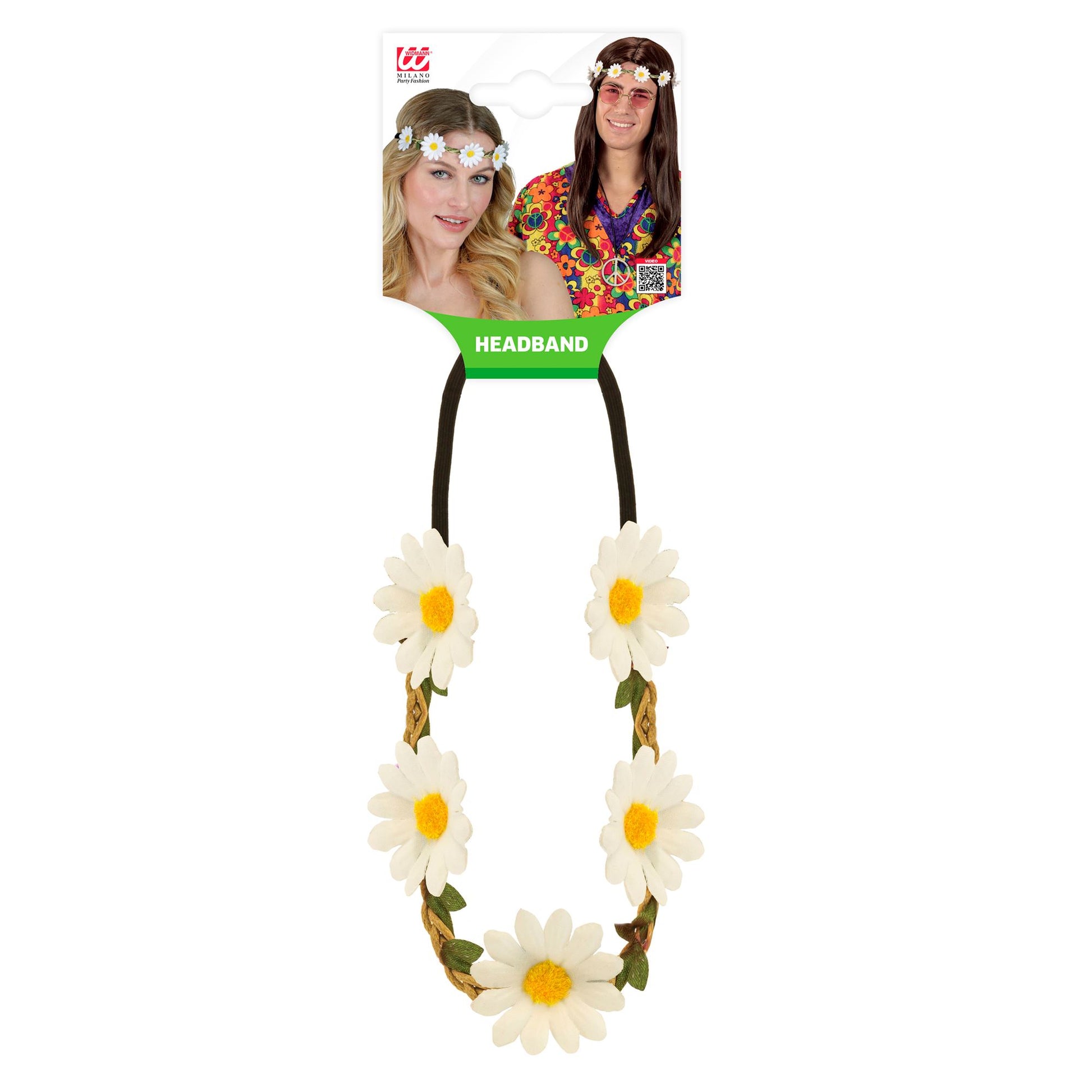 "STIRNBAND / HAARBAND MIT GÄNSEBLÜMCHEN" – Detailansicht