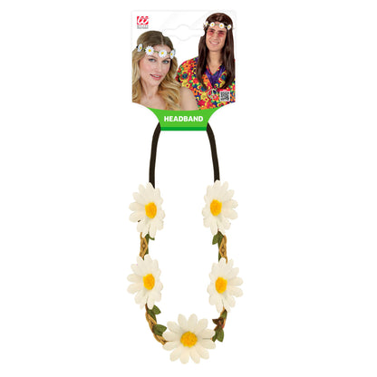 "STIRNBAND / HAARBAND MIT GÄNSEBLÜMCHEN" – Detailansicht