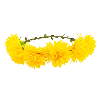 "STIRNBAND / HAARBAND MIT GELBEN BLUMEN" – Vorderansicht