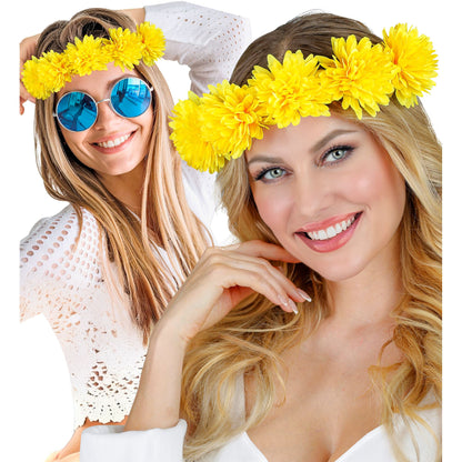 "STIRNBAND / HAARBAND MIT GELBEN BLUMEN" – Ansicht 3