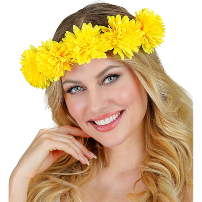 "STIRNBAND / HAARBAND MIT GELBEN BLUMEN" – Ansicht 4