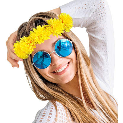 "STIRNBAND / HAARBAND MIT GELBEN BLUMEN" – Ansicht 5