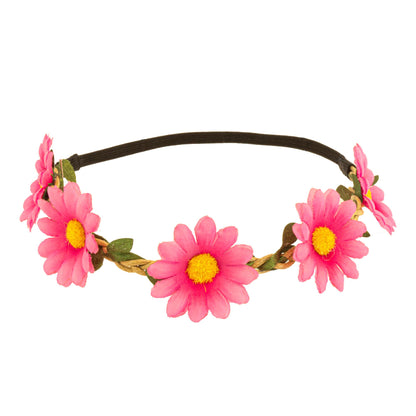 "STIRNBAND / HAARBAND MIT ROSA BLUMEN" – Vorderansicht
