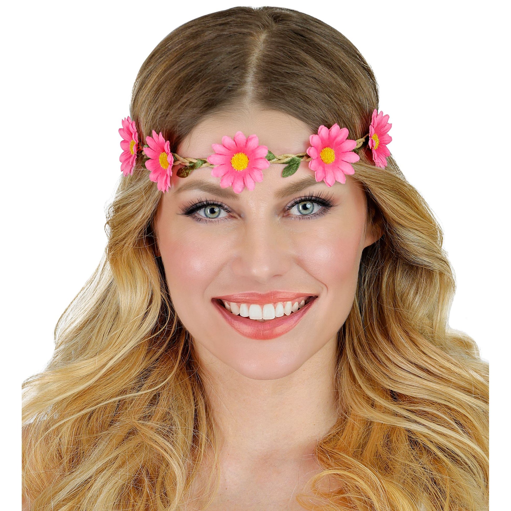 "STIRNBAND / HAARBAND MIT ROSA BLUMEN" – Ansicht 4