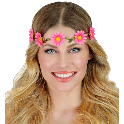 "STIRNBAND / HAARBAND MIT ROSA BLUMEN" – Ansicht 4