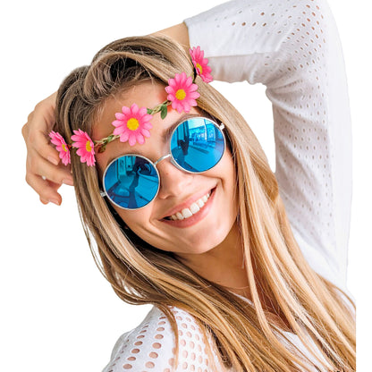 "STIRNBAND / HAARBAND MIT ROSA BLUMEN" – Ansicht 5