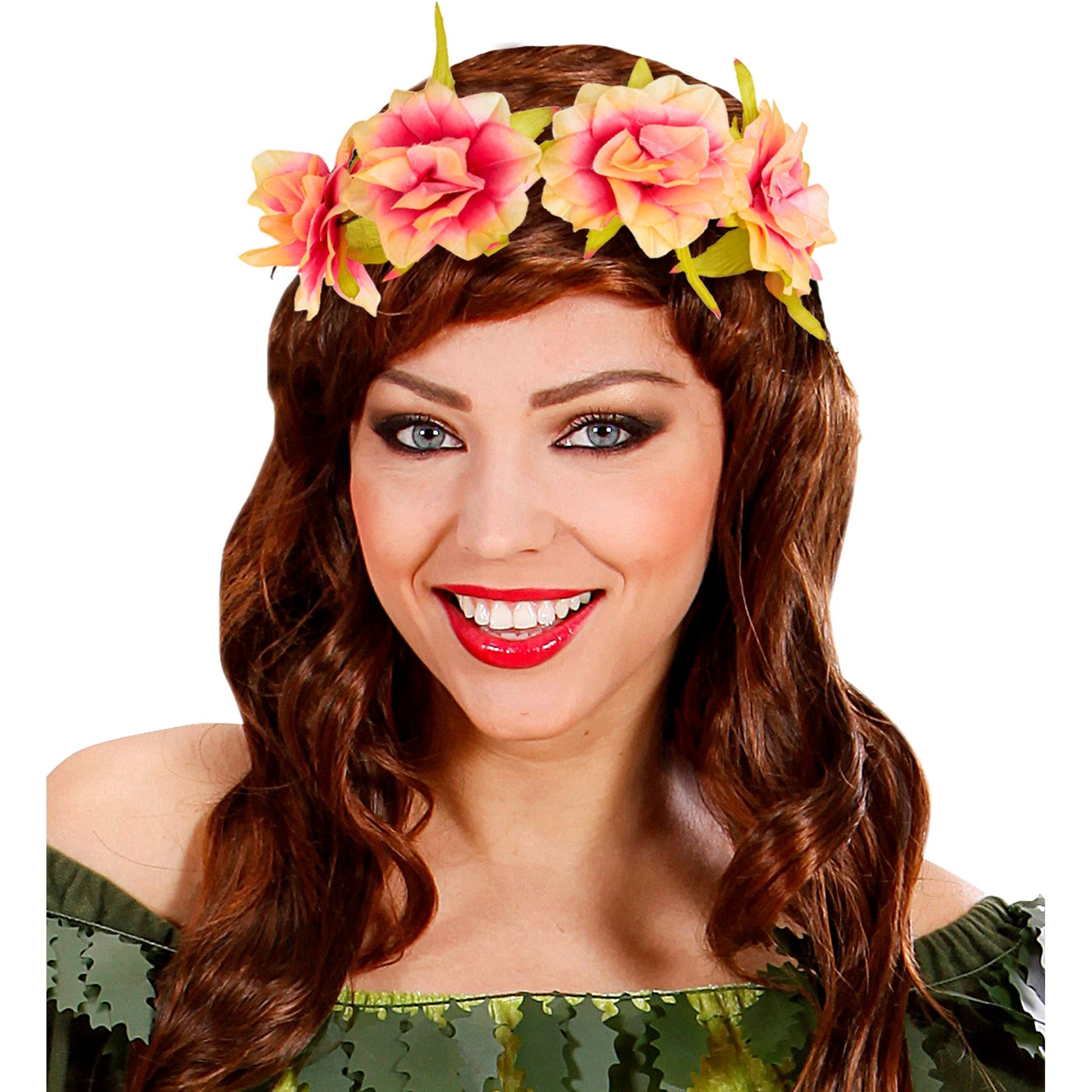 "STIRNBAND / HAARBAND MIT ROSA BLUMEN" – Ansicht 4