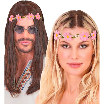 "STIRNBAND / HAARBAND MIT ROSA BLUMEN" – Ansicht 3