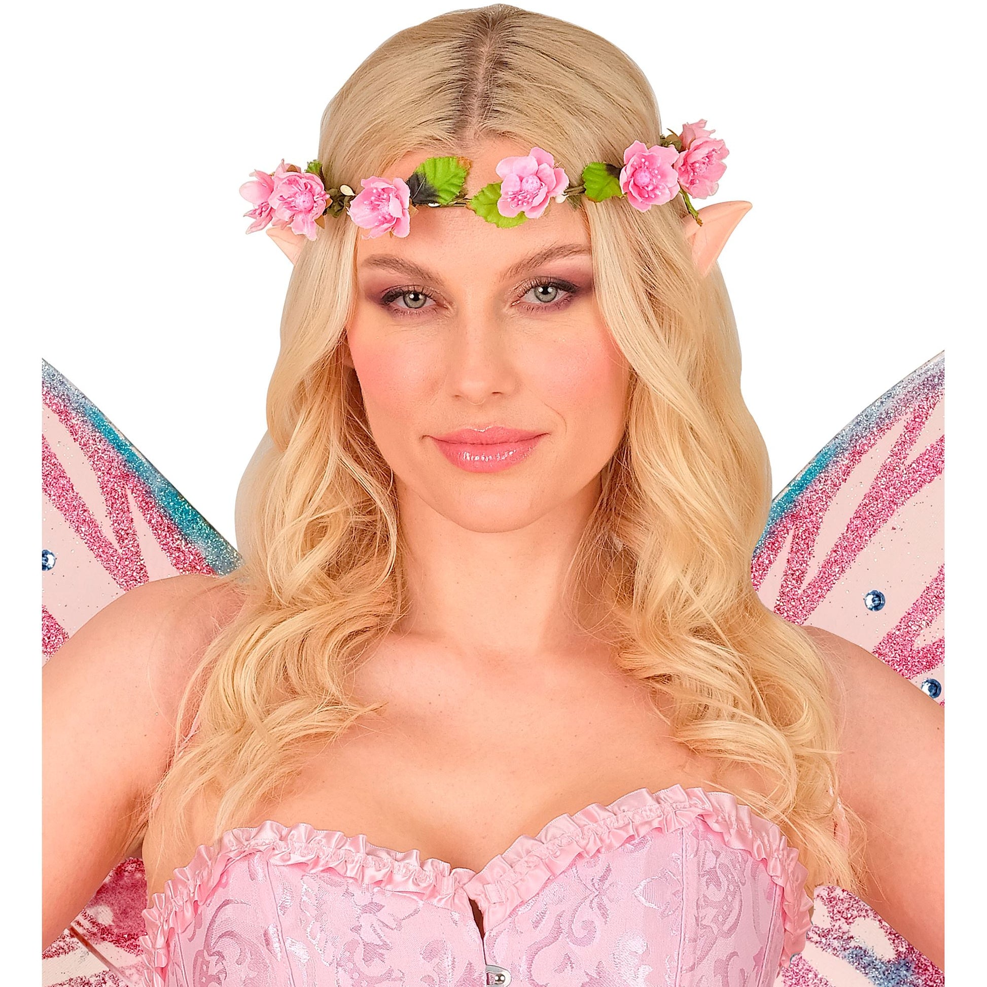 "STIRNBAND / HAARBAND MIT ROSA BLUMEN" – Ansicht 5