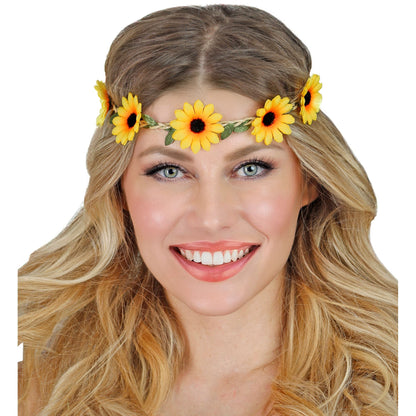 "STIRNBAND / HAARBAND MIT SONNENBLUMEN" – Ansicht 4