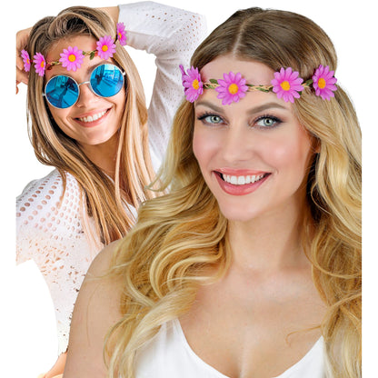 "STIRNBAND / HAARBAND MIT VIOLETTEN BLUMEN" – Ansicht 3