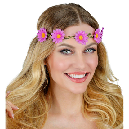 "STIRNBAND / HAARBAND MIT VIOLETTEN BLUMEN" – Ansicht 4
