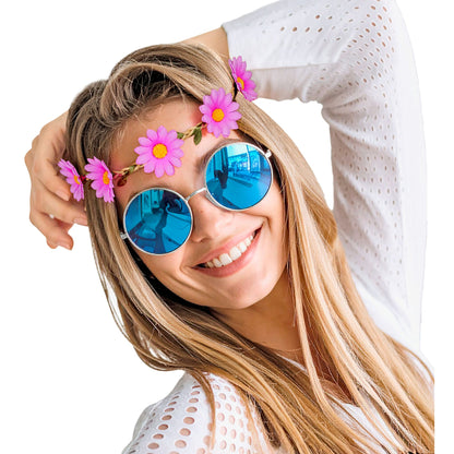 "STIRNBAND / HAARBAND MIT VIOLETTEN BLUMEN" – Ansicht 5
