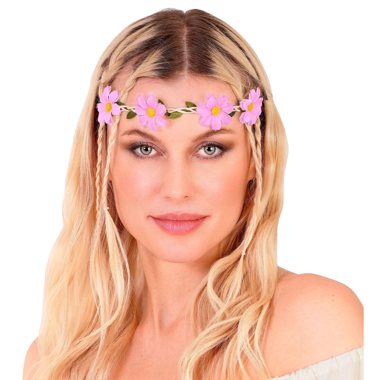 "STIRNBAND / HAARBAND MIT VIOLETTEN BLUMEN" – Ansicht 4