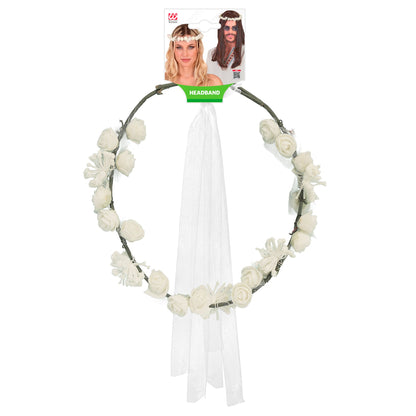"STIRNBAND / HAARBAND MIT WEIßEN BLUMEN" – Ansicht 3