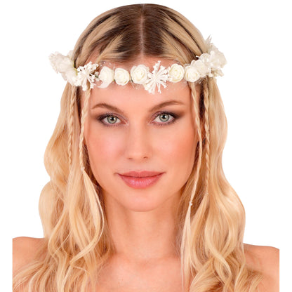 "STIRNBAND / HAARBAND MIT WEIßEN BLUMEN" – Ansicht 7